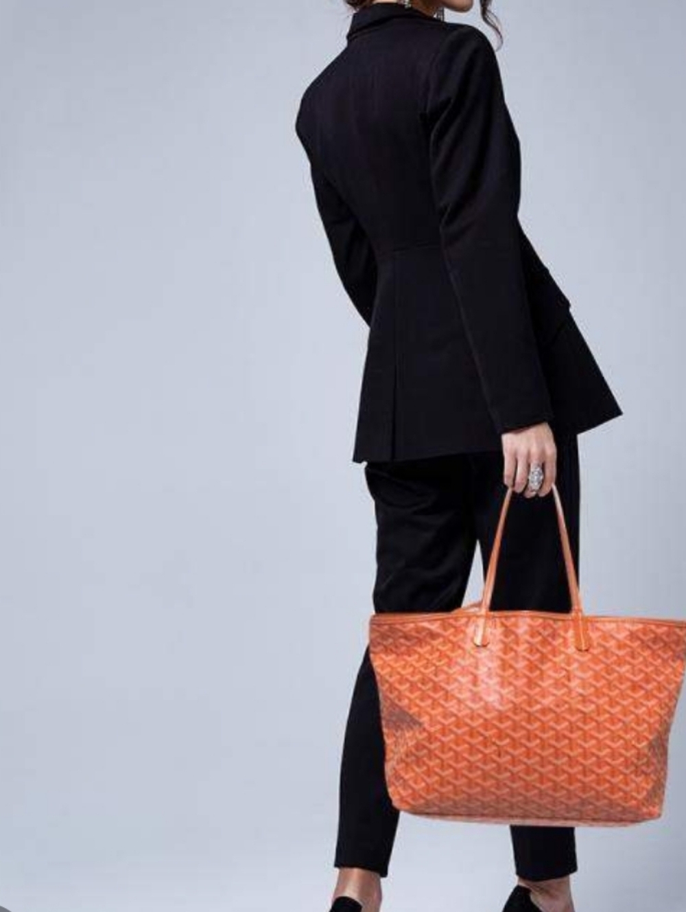 Orange Cotton Cream Pop St. Lu Everyday Shopper Tote w/Pouch Coated Canvas
